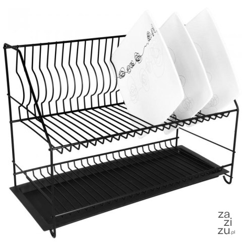 Suszarka do naczyń 2 poziomy 50 cm czarna Suszarka do naczyń 2 poziomy 50 cm czarna
