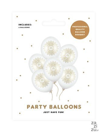 Balony 30cm Komunia IHS Metallic Pure White 6szt. | SB14M-110-008-6 Balony 30cm Komunia IHS Metallic Pure White 6szt. | SB14M-110-008-6