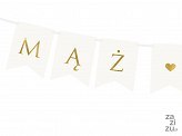 Baner Mąż Żona biały 15x110 cm GRL67-008 Baner Mąż Żona biały 15x110 cm GRL67-008
