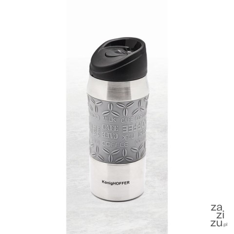 Butelka termiczna kubek 2w1 Konighoffer Troy szara | 350-500 ml Butelka termiczna kubek 2w1 Konighoffer Troy szara | 350-500 ml