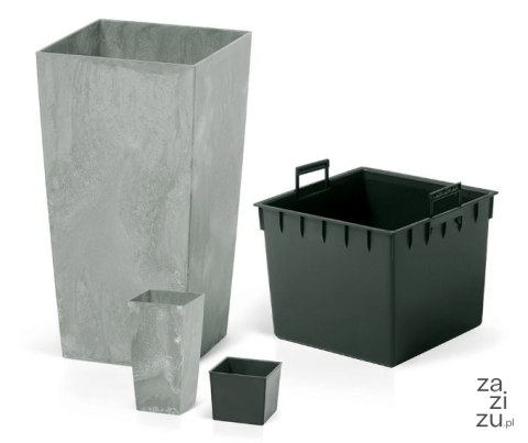 Doniczka z wkładem URBI SQUARE Beton Effect 14xh26,5cm beton Doniczka z wkładem URBI SQUARE Beton Effect 14xh26,5cm beton