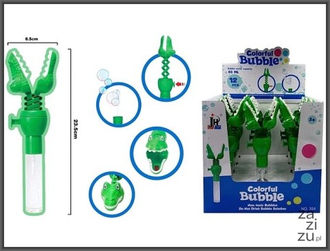 Krokodyl 12szt wysuwany 23cm z bańkami Krokodyl 12szt wysuwany 23cm z bańkami
