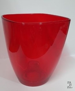 Osłonka / doniczka storczyk 15 TRANSPARENT CZERWONA