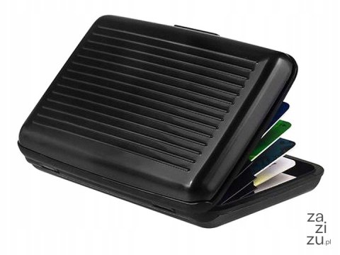 Portfel etui aluminiowe na karty dokumenty czarne 15014_CZ Portfel etui aluminiowe na karty dokumenty czarne 15014_CZ