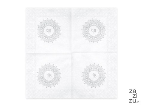 Serwetki Komunijne IHS 33x33cm 20szt. srebrny | SP33-63-018 Serwetki Komunijne IHS 33x33cm 20szt. srebrny | SP33-63-018