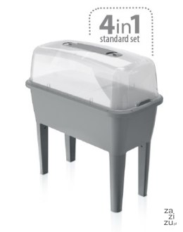 Szklarnia rozsadnik RESPANA PLANTER SET 77x39x h82 cm SZARY KAMIENNY