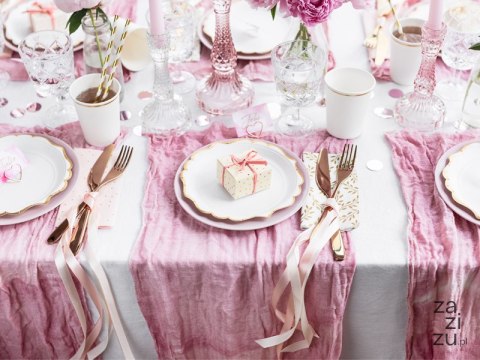 Talerzyki papierowe w kolorze białym ze złotymi brzegami 18,5 cm 6 szt. | TPP30-008 Talerzyki papierowe w kolorze białym ze złotymi brzegami 18,5 cm 6 szt. | TPP30-008