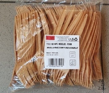 Widelce z włókna drzewnego wielorazowe 100szt. Widelce z włókna drzewnego wielorazowe 100szt.