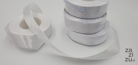 Wstążka satynowa 25mmx32m BIAŁA 4szt. | AX25-01 Wstążka satynowa 25mmx32m BIAŁA 4szt. | AX25-01