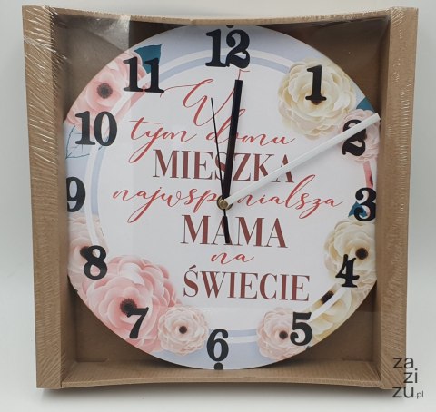 Zegar ścienny 30cm W TYM DOMU MIESZKA NAJWSPANIALSZA MAMA NA ŚWIECIE Zegar ścienny 30cm W TYM DOMU MIESZKA NAJWSPANIALSZA MAMA NA ŚWIECIE