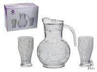 Zestaw szklany DZBAN + 6 szklanek wzór PIŁKA | SZD-191132 Zestaw szklany DZBAN + 6 szklanek wzór PIŁKA | SZD-191132