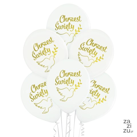 Balony 30cm Chrzest Św. białe 6szt. Balony 30cm Chrzest Św. białe 6szt.