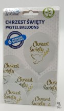Balony 30cm Chrzest Św. białe 6szt.