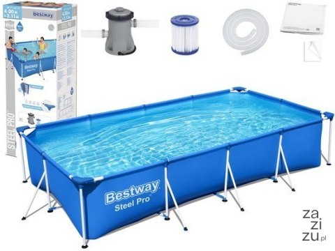 Basen stelażowy 400 x 211 cm 8w1 Bestway 56424 Basen stelażowy 400 x 211 cm 8w1 Bestway 56424