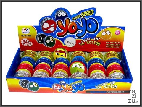 Jo-Jo yoyo buźka 5,5cm ze światłem 24szt. Jo-Jo yoyo buźka 5,5cm ze światłem 24szt.