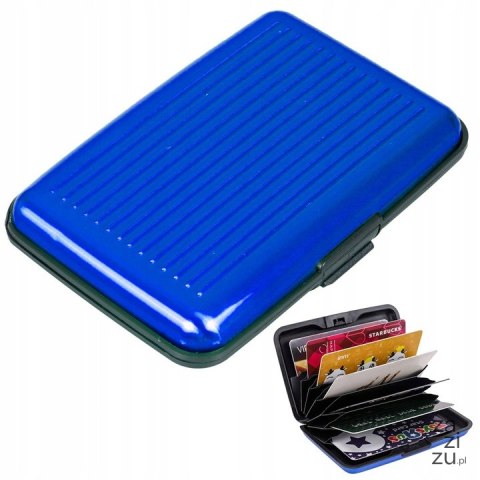Portfel etui aluminiowe na karty dokumenty niebieski | 15014_N Portfel etui aluminiowe na karty dokumenty niebieski | 15014_N
