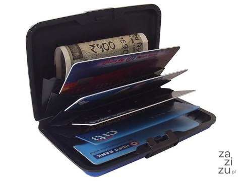Portfel etui aluminiowe na karty dokumenty niebieski | 15014_N Portfel etui aluminiowe na karty dokumenty niebieski | 15014_N