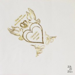 Serwetka 33x33 Ślub sentencja biały 20 szt. SS-0001