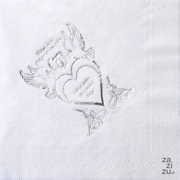 Serwetka 33x33 Ślub sentencja biały SR 20 szt. SSSR-0001