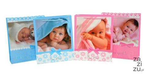 Torba papierowa 32x28x9 cm Chrzest bobas 0348 Torba papierowa 32x28x9 cm Chrzest bobas 0348