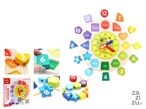 Zegar drewniany edukacyjny WAN-101 Zegar drewniany edukacyjny WAN-101