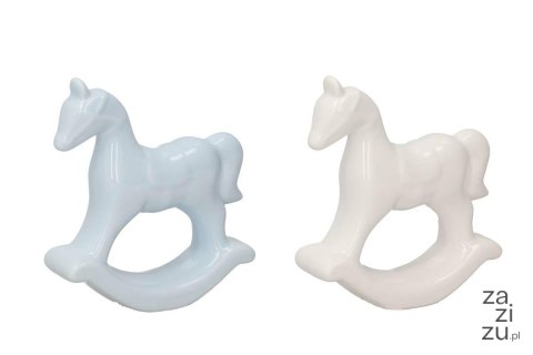 Figurka 12szt ceramiczna koń 11x3x10cm mix biały, niebieski Figurka 12szt ceramiczna koń 11x3x10cm mix biały, niebieski
