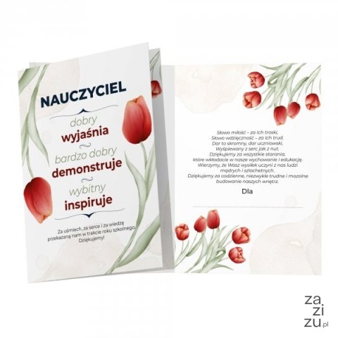 Karnet duży A4 "Nauczyciel - dobry wyjaśnia, bardzo dobry demonstruje, wybitny inspiruje" Karnet duży A4 "Nauczyciel - dobry wyjaśnia, bardzo dobry demonstruje, wybitny inspiruje"