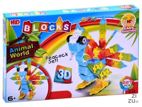 Klocki kolorowe kreatywne 3D PAW 227ele ZA2519 Klocki kolorowe kreatywne 3D PAW 227ele ZA2519