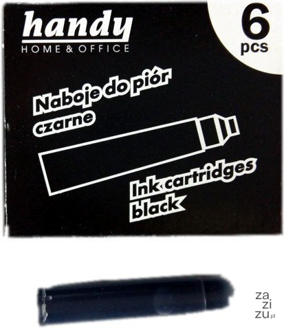 Naboje do piór wiecznych 6szt. czarny. w pud. Handy NB-007TR Naboje do piór wiecznych 6szt. czarny. w pud. Handy NB-007TR