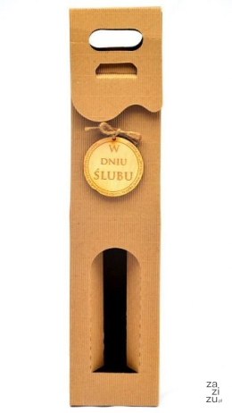Pudełko kartonowe na alkohol 39 x 9 x 9 cm - 5szt. W Dniu Ślubu Pud-wino.ślub.01