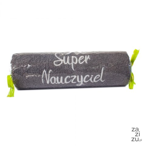 Ręcznik szary cukierek z haftem "Super Nauczyciel" Ręcznik szary cukierek z haftem "Super Nauczyciel"