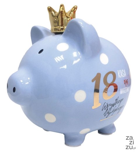 Skarbonka premium 18 urodziny niebieska świnka SPK-008 Skarbonka premium 18 urodziny niebieska świnka SPK-008