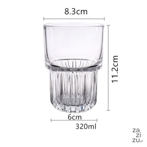 Szklanki 320ml zdobione do kawy latte drinków whisky 6szt. | SZK20 Szklanki 320ml zdobione do kawy latte drinków whisky 6szt. | SZK20