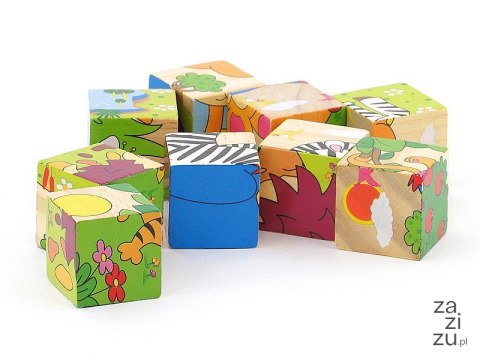 Układanka drewniane klocki puzzle 9el Układanka drewniane klocki puzzle 9el