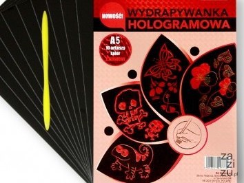 Wydrapywanka hologramowa A5 CZERWONA a'10 + rylec Wydrapywanka hologramowa A5 CZERWONA a'10 + rylec