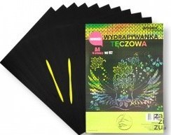 Wydrapywanka tęczowa A4 a'10 multicolor WZ-02 + 2 rylce Wydrapywanka tęczowa A4 a'10 multicolor WZ-02 + 2 rylce