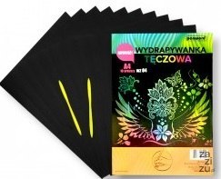 Wydrapywanka tęczowa A4 a'10 multicolor WZ-04 + 2 rylce Wydrapywanka tęczowa A4 a'10 multicolor WZ-04 + 2 rylce