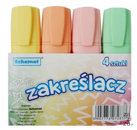 Zakreślacze pastelowe 4 kol. Zakreślacze pastelowe 4 kol.
