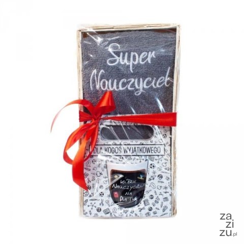 Zestaw prezentowy dla Nauczyciela - Ręcznik Super Nauczyciel + kubek Zestaw prezentowy dla Nauczyciela - Ręcznik Super Nauczyciel + kubek