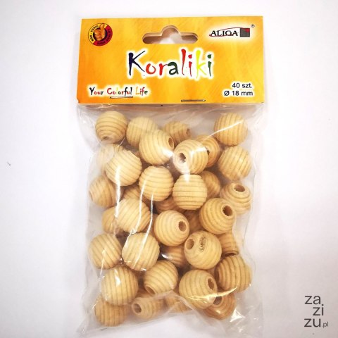 Koraliki drewniane naturalne z tłoczeniami 18mm 40szt. | PJ-0812 Koraliki drewniane naturalne z tłoczeniami 18mm 40szt. | PJ-0812