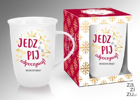 Kubek matowy 430ml - Jedz, pij, odpoczywaj Kubek matowy 430ml - Jedz, pij, odpoczywaj