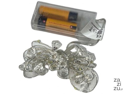 Lampki 20 led na baterie KRYSZTAŁKI zimny biały 613 Lampki 20 led na baterie KRYSZTAŁKI zimny biały 613