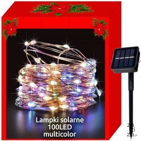 Lampki choinkowe solarne druciki 100 led multicolor | 11393 Lampki choinkowe solarne druciki 100 led multicolor | 11393