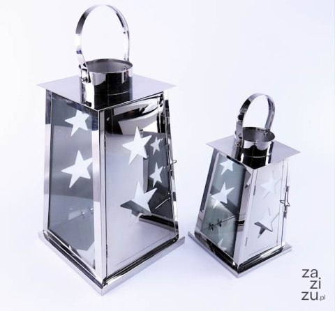 Latarnia metalowa 2 szt wys. 38 x 22 x22 cm i 25 x 15 x 15 cm Latarnia metalowa 2 szt wys. 38 x 22 x22 cm i 25 x 15 x 15 cm