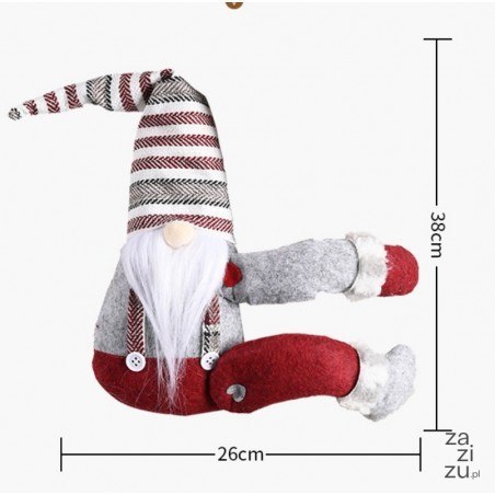 Mikołaj skrzat krasnal świąteczny Boże Narodzenie na rzep 38 cm Jodełka KSN23 Mikołaj skrzat krasnal świąteczny Boże Narodzenie na rzep 38 cm Jodełka KSN23