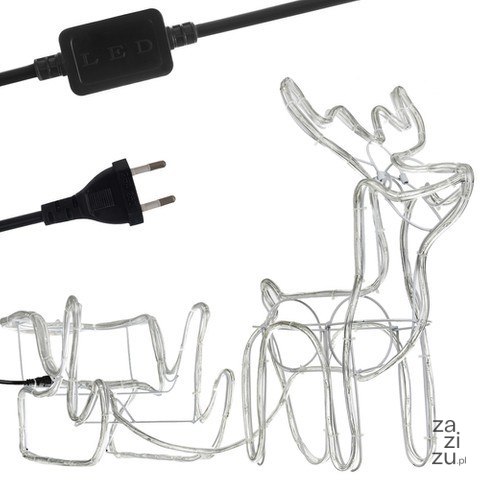 Renifer z saniami led- ciepły biały | 17219 Renifer z saniami led- ciepły biały | 17219