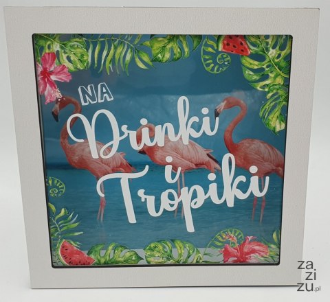 Skarbonka 18x18x5cm NA DRINKI I TROPIKI Skarbonka 18x18x5cm NA DRINKI I TROPIKI