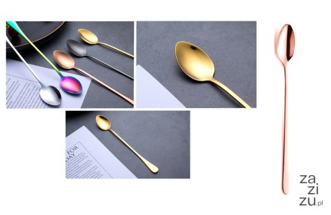 Sztućce 6szt łyżeczka stal nierdzewna różowe złoto/miedziana 19,5 cm STC-101 Sztućce 6szt łyżeczka stal nierdzewna różowe złoto/miedziana 19,5 cm STC-101