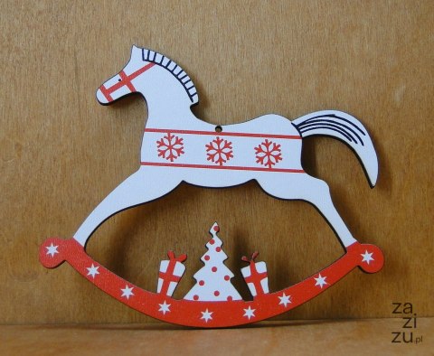 Zawieszka 5szt konik bujany z nadrukiem 6 x 9 cm P1151W10 Zawieszka 5szt konik bujany z nadrukiem 6 x 9 cm P1151W10