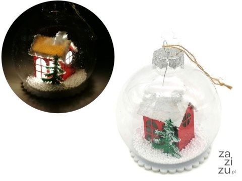 Zawieszka bombka z domkiem led Zawieszka bombka z domkiem led